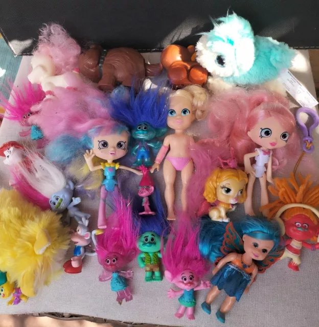 Assorted Trolls Dolls Figures Bundle Bulk Lot 20 + Items