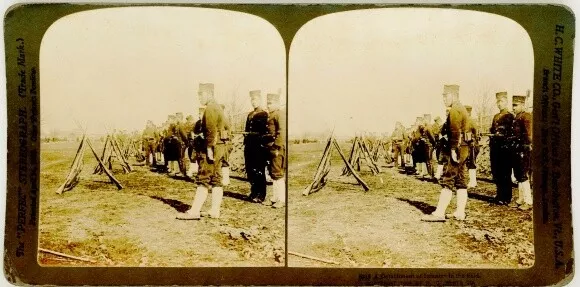 Stereo Foto Japanese Infantry, A detachment in the field,... - 10597924