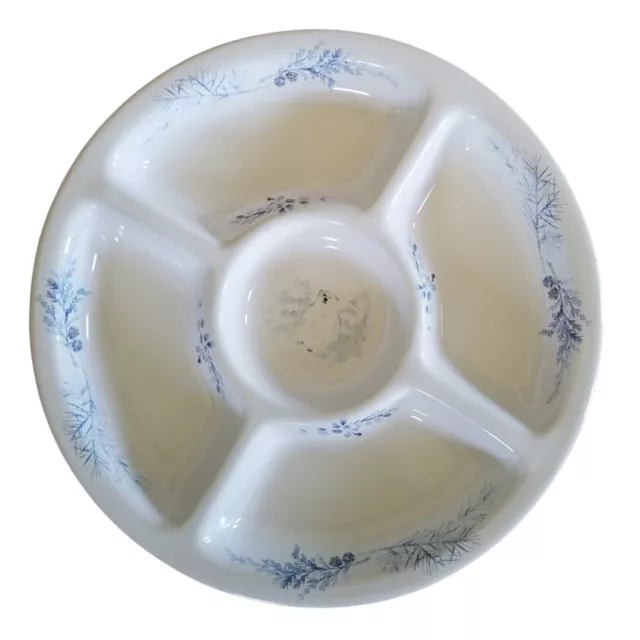 Mint Pfaltzgraff Winter Frost 5 Part Relish Dish Vegetables Dip Party Dinner 16"
