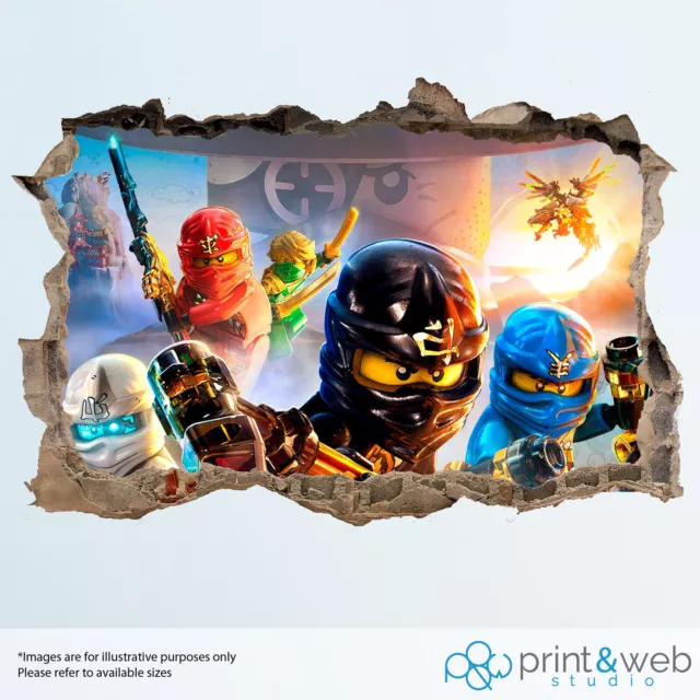 Ninjago Wall Smash Decal Sticker Bedroom Vinyl Kids Mural Art