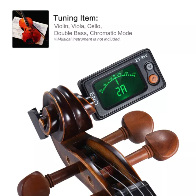 eno ET-31V Violin Tuner Clip-on Tuner Automatic Tuning Mode for Violin Viola