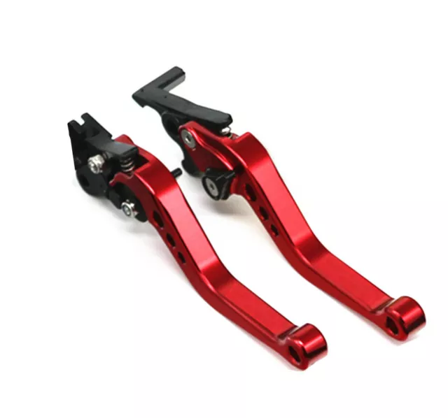 2Pcs Motorcycle Handlebars Brake Clutch Master Cylinder Lever Red CNC Aluminum