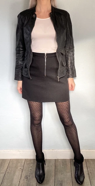 Blouson VENTCOUVERT En Cuir D'agneau Vieilli - Taille 2 (36/38), Occasion TBEG