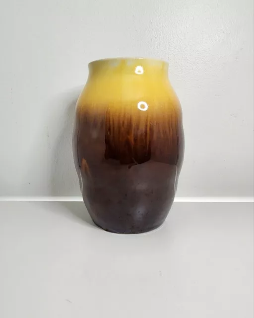 Vintage - Australian - 1930s Newtone Pottery Vase - Yellow / Brown - #474