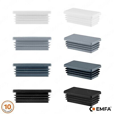 bouchon pour tube rectangulaire 20x10 noir plastique Capuchon Bouchons 5 pcs 