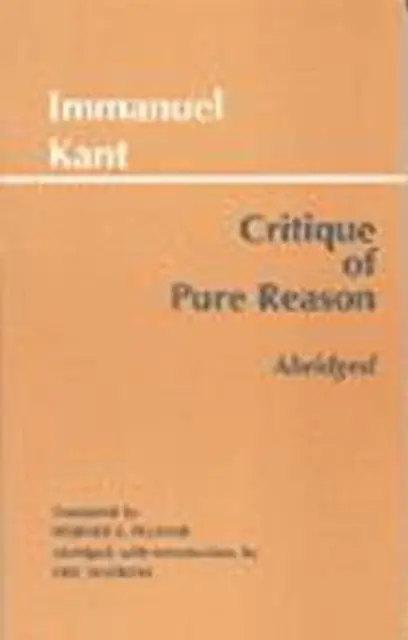 Critique of Pure Reason, Abridged by Immanuel Kant (English) Hardcover Book
