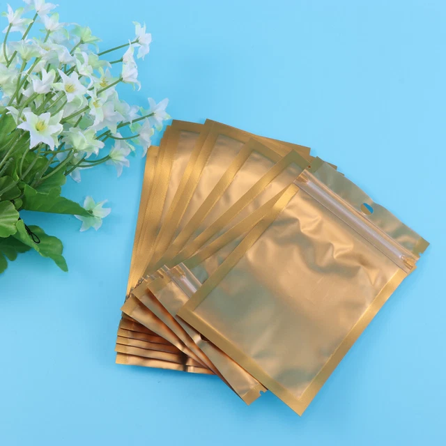 100 piezas estera resellable lámina de aluminio bolsa rasgado plano