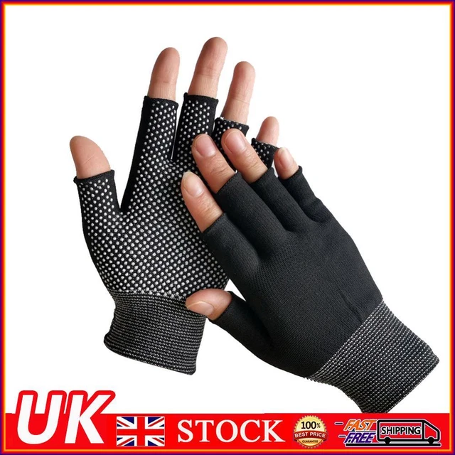 Fingerless Outdoor Bicycle Anti-skid Half Finger Fishing Gloves (Black)