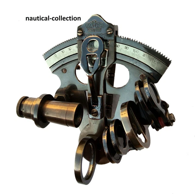 Antiker 7,6 cm Sextant aus Messing, nautischer Marineschiff-Marine-Sextant