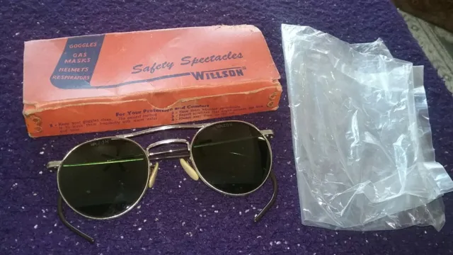 Vintage WILLSON 1950's Aviator Style Safety Sunglasses Excellent Condition