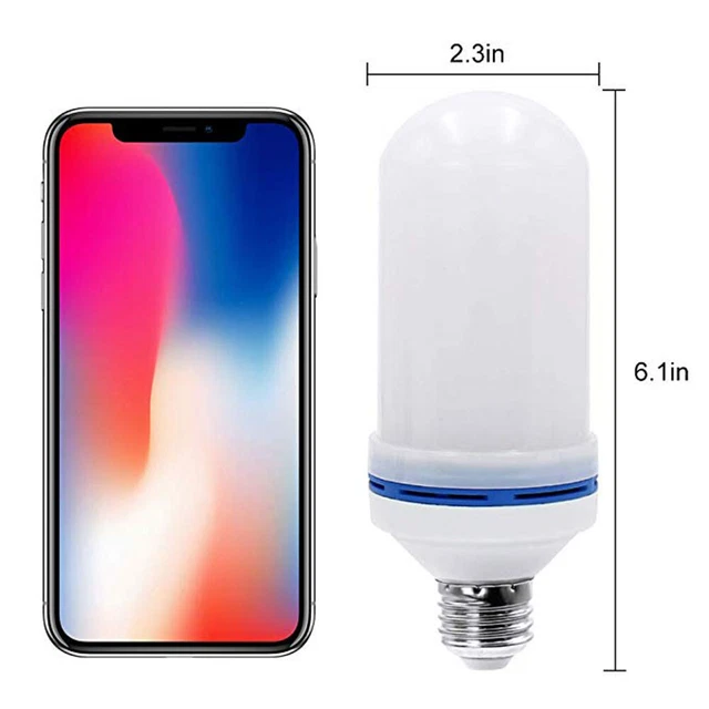 (5) LED Flame Effect Bulb Upside Down Flame Effect LED Bulb Flame Candle