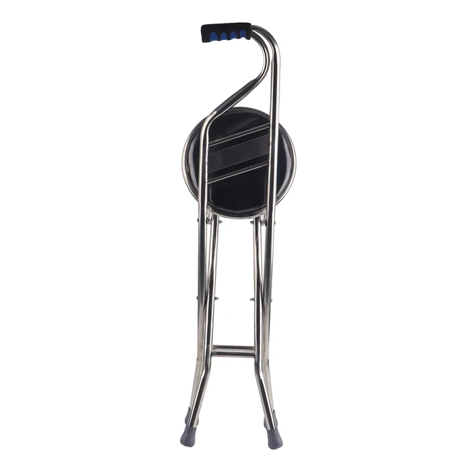 () Taburete plegable para caminar de acero inoxidable para ancianos cuatro patas ECA