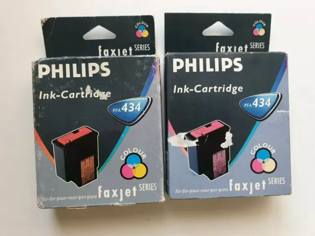 Philips PFA 434 x 2 Genuine Colour Ink Cartridges For Faxjet Series, Philips