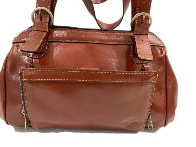 NWT Patricia Nash WAVERLEY Vintage Veg Tan Smooth Leather Shoulder Bag $299 6