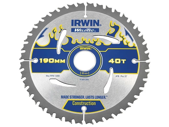 IRWIN - Weldtec Circular Saw Blade 190 x 30mm x 40T ATB