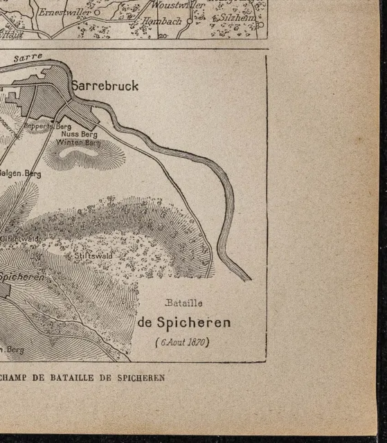 1898ca - Bataille de Forbach-Spicheren - Carte de la guerre 1870 - Alsace 5