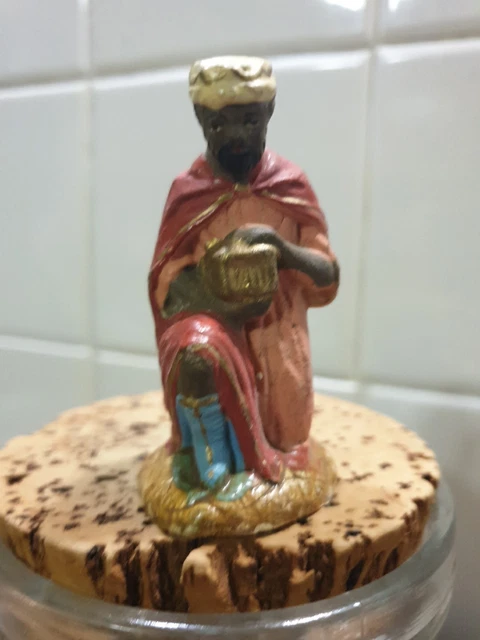 Ancien Santon Devineau - Melchior (Roi Mage) - Hauteur 11cm - Crèche