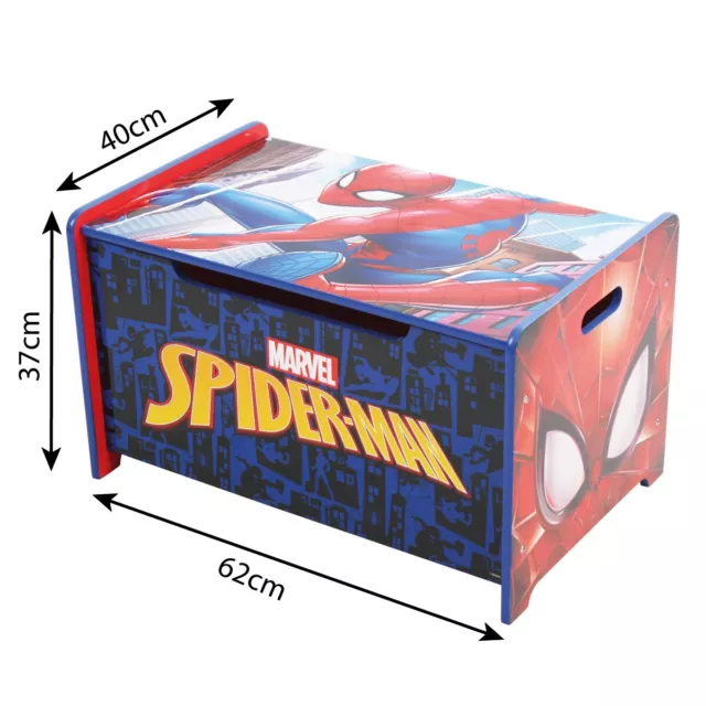 Caja y banco de juguetes de madera de lujo Marvel Spiderman de Nixy Children