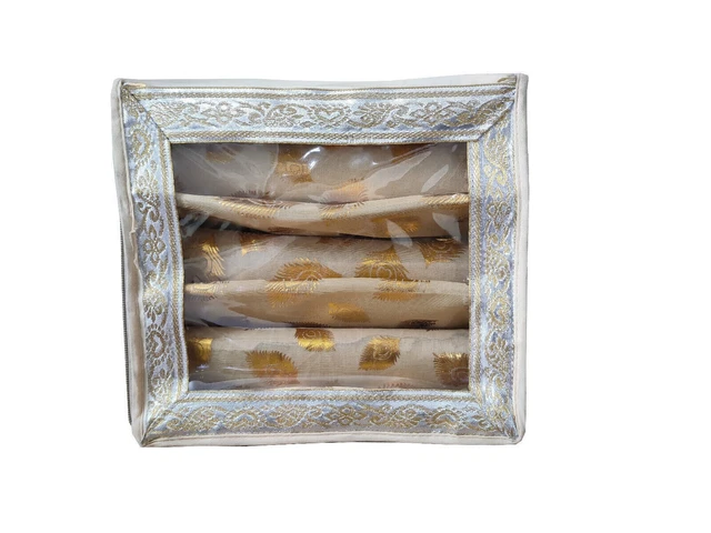 Indian Traditional Rod Zipper Bangle Box Cream Color