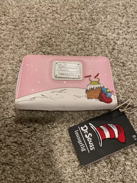 NEW‼️🎄Loungefly Dr Seuss The Grinch Who Stole Christmas Sleigh Zip Wallet