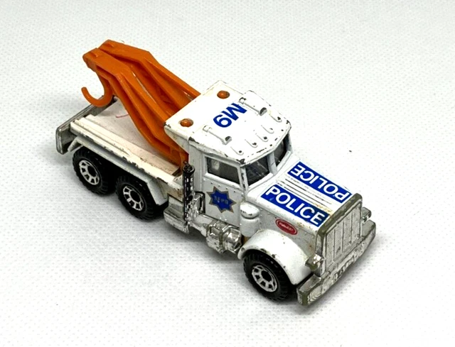Streichholzschachtel Konvoi Kabine Vintage Druckguss Peterbilt Wrack Abschleppwagen Polizei