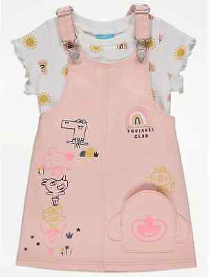 Bnwt Age 2-3 Or 4-5 Years Girls "George" Hey Duggee Dungaree Dress & Top Outfit
