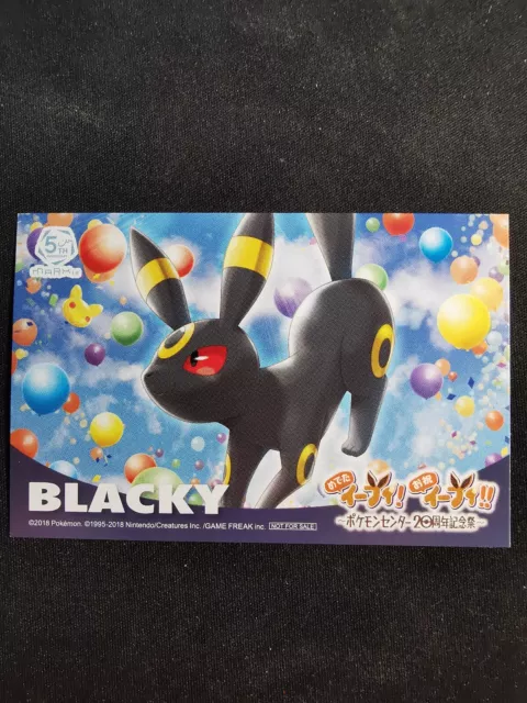 Umbreon BLACKY 20Th Anniversary Pokémon Center Sticker Seal 2018 Japanese card