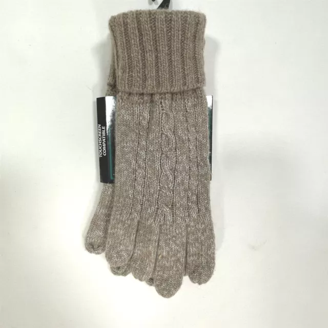 Grandoe 1 Pair Sensor Touch Knit Gloves Women Large Touchscreen Compatible Beige 3