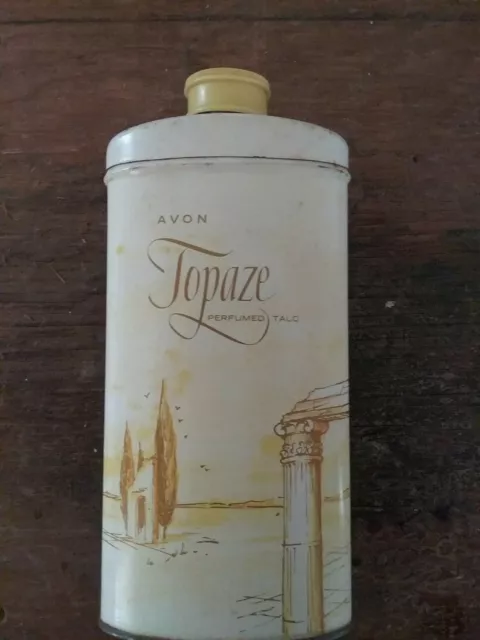 Avon Vintage 1962 Topaze Talc - 2.75 oz Tin 3