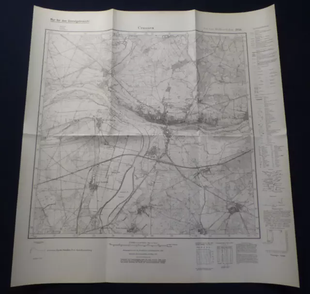 Landkarte Meßtischblatt 3956 Crossen a.d. Oder / Krosno Odrzańskie, Neuamrk 1937