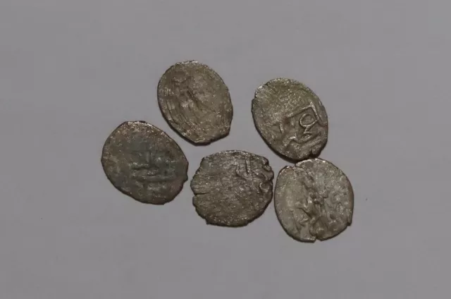 🧭 🇺🇦 UKRAINE Khanate of Crimea 5 MEDIEVAL SILVER COINS Mengli Giray c. 1503 A
