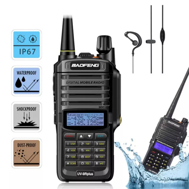 BaoFeng UV-9R Plus 8W UHF/VHF Wasserdicht IP67 Walkie Talkie Hand-Funkgerät DE