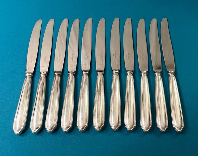 8 Couteaux A Dessert Ou Entremet Argent Massif Poincon Vieillard Style Louis Xv 14 Vwa