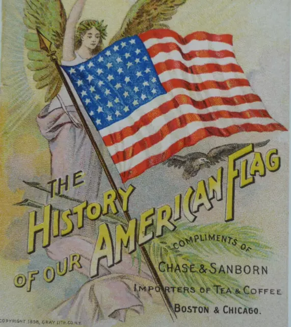 1898 Chase & Sanborn History of Our American Flag Booklet Coffee Tea Ad Antique