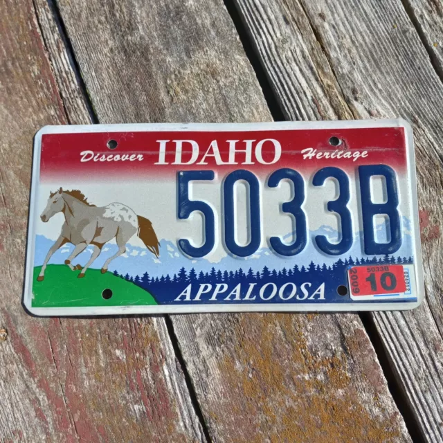 2009 Idaho License Plate - "5033B" APPALOOSA Horse 2009 10 Sticker Heritage