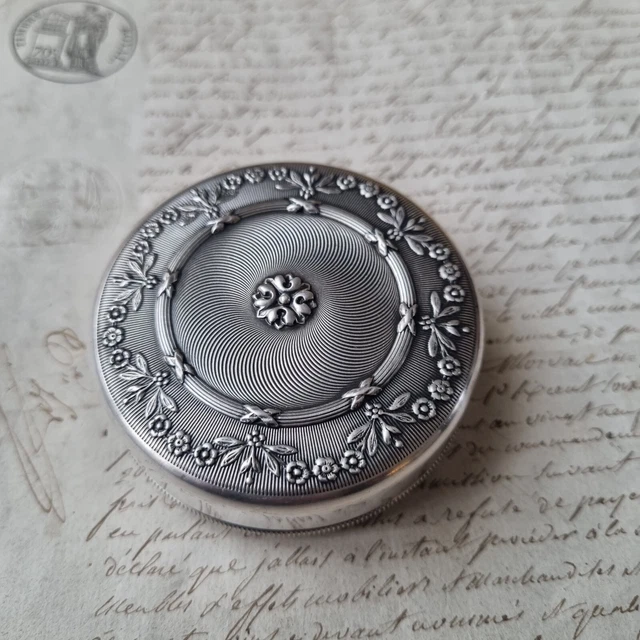 Boîte à bijoux vintage en métal argenté - Sucrier avec couvercle et