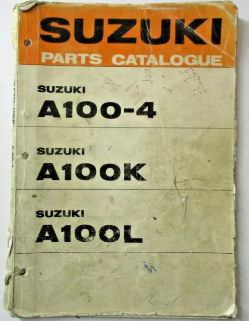 Suzuki A100-4 A100K A100L Parts List Catalogue Pre-Owned