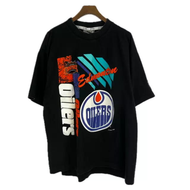 Camiseta gráfica vintage de los Edmonton Oilers 1991 talla XL NHL hockey