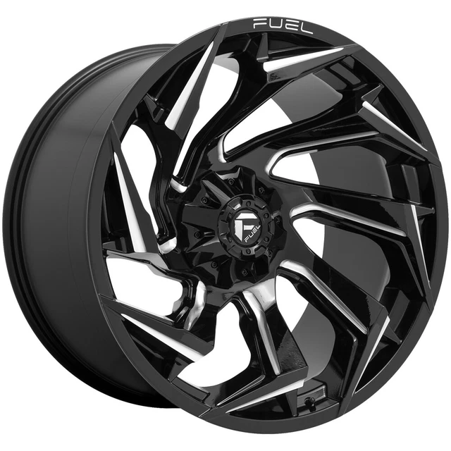 4-Fuel D753 Reaction 22x12 5x4.5"/5x5" -44mm Black/Milled Wheels Rims 22" Inch