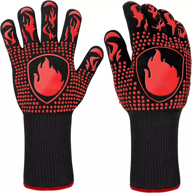 1 paire de gants de cuisson résistants à la chaleur, gants antidérapants en  silicone et en coton Gants de cuisson extra longs pour la cuisson, le  grillage, la cuisson