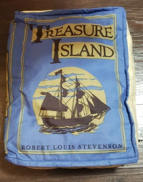Think Geek Treasure Island Pillow Blue ThinkGeek Bibliophile Book Lover Plus