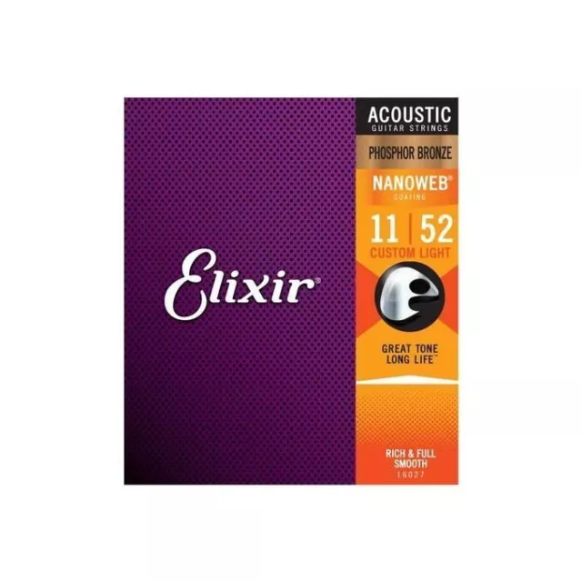 Elixir Muta Corde Chitarra Acustica Elixir 16027 Phosphore Acoustique Bronze Nan