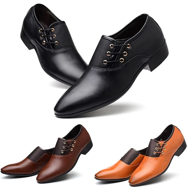 Élégants mocassins en cuir pour hommes bout pointu chaussures habillées pour