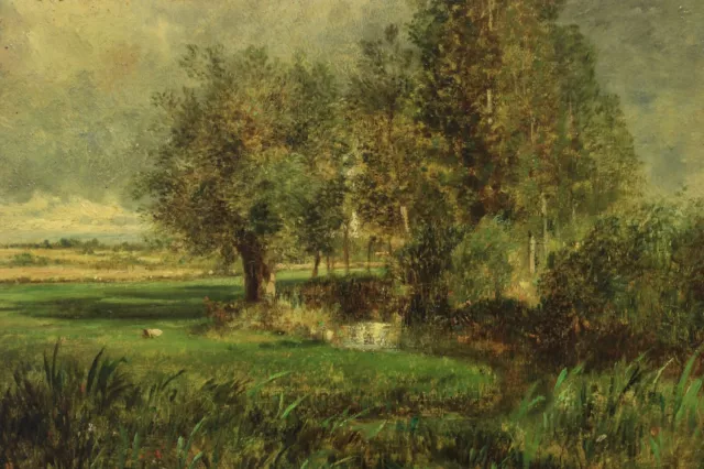 Carlo Follini (1848-1939) Paesaggio, dipinto ad olio su cartoncino telato, XIX 2