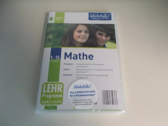Schülerhilfe Math 9-10 Class, Interactive Lernsoftware, New, #K- 297-9