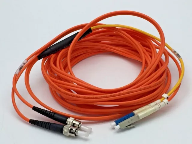 Fiber Optic Patch Cable LC-ST 62.5/125 MM OM1 5M Duplex Multimode PVC Orange