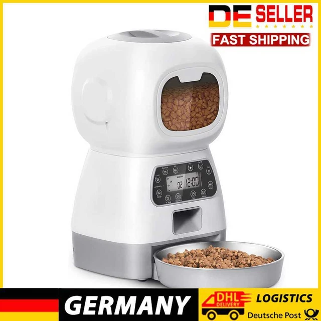 EMMETTBEN Automatischer Futterspender für Haustiere, 3,5 l, Futterspender für Ka