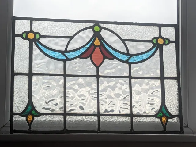 Superb Renovated Antique/Early 20th Century Compact Stained Glass Panel