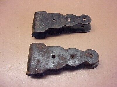 Vintage Rustic Pair of Steel Gate Hinges Fits 3/4" Door Pintle Hinges No Pintles