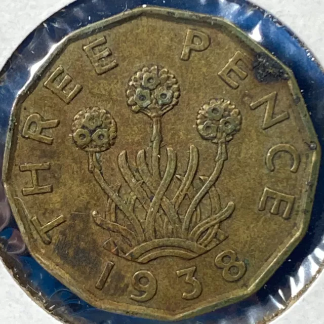 1938 Great Britain 3 Pence, George VI, KM# 849 (70078)